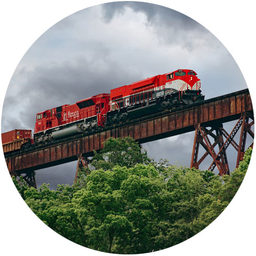train crossing high rail