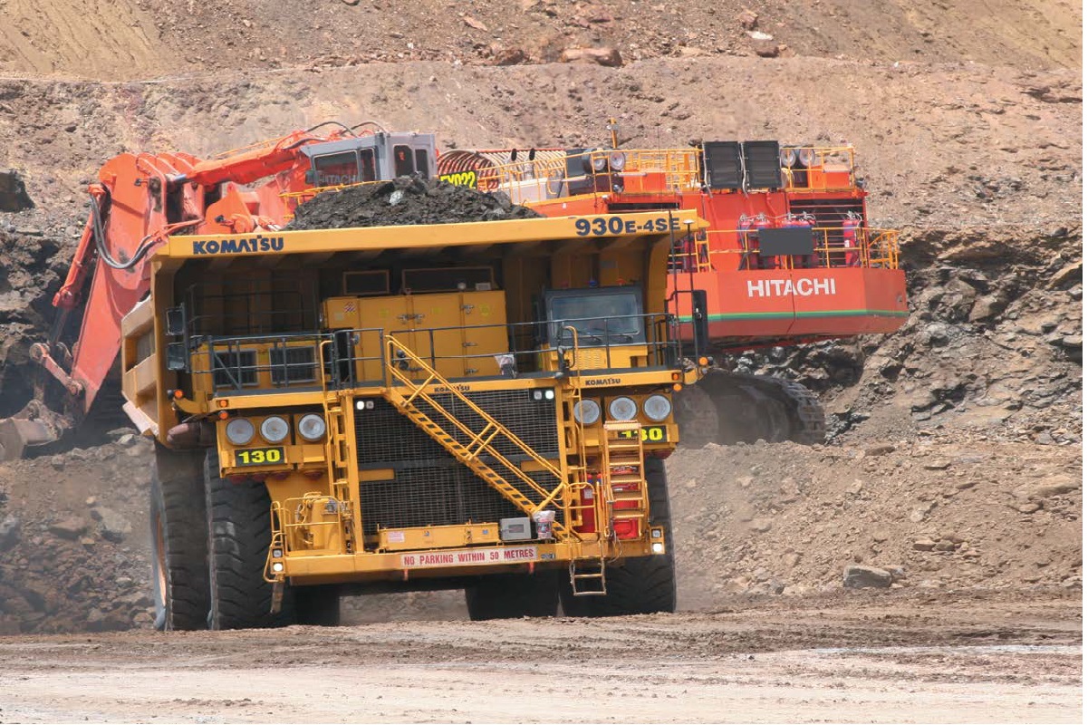 Flexing its muscle: One of the 17 Cummins QSK78-powered Komatsu 930E-4SE trucks at Clermont