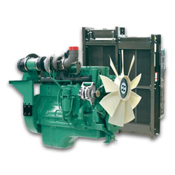 cummins engine with fan drive displayed