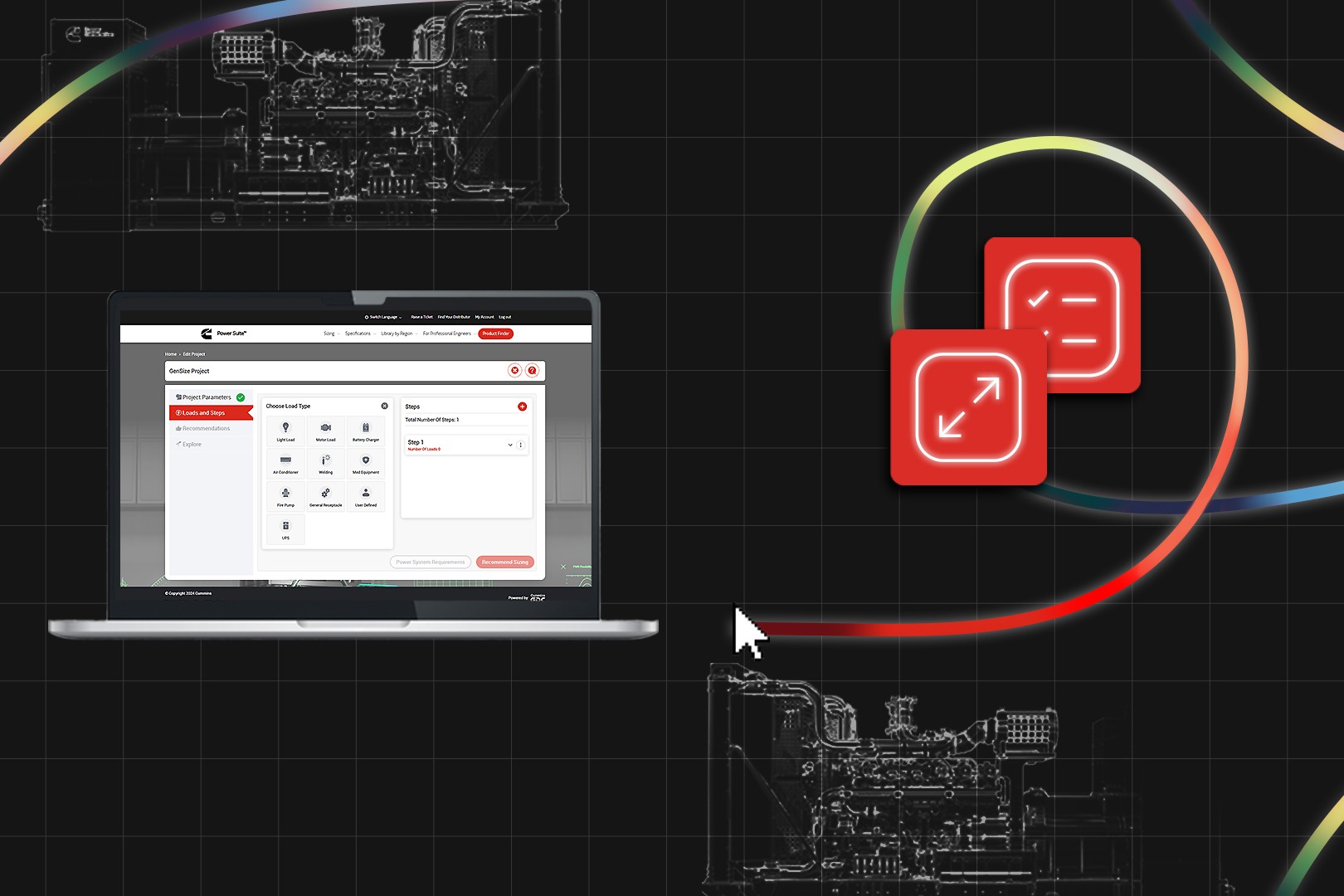 laptop showing power suite program