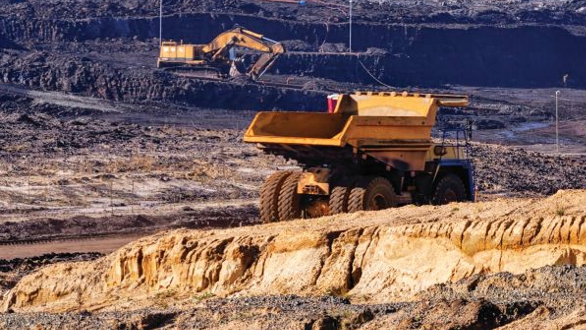 mining truck on job site