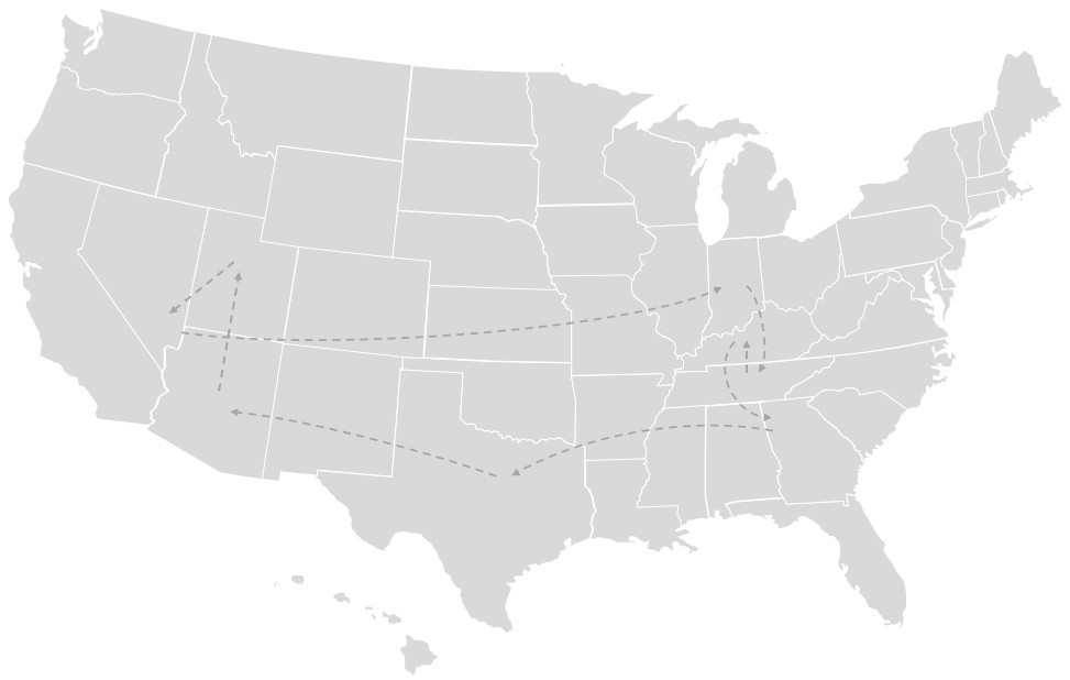 Map of United States of America