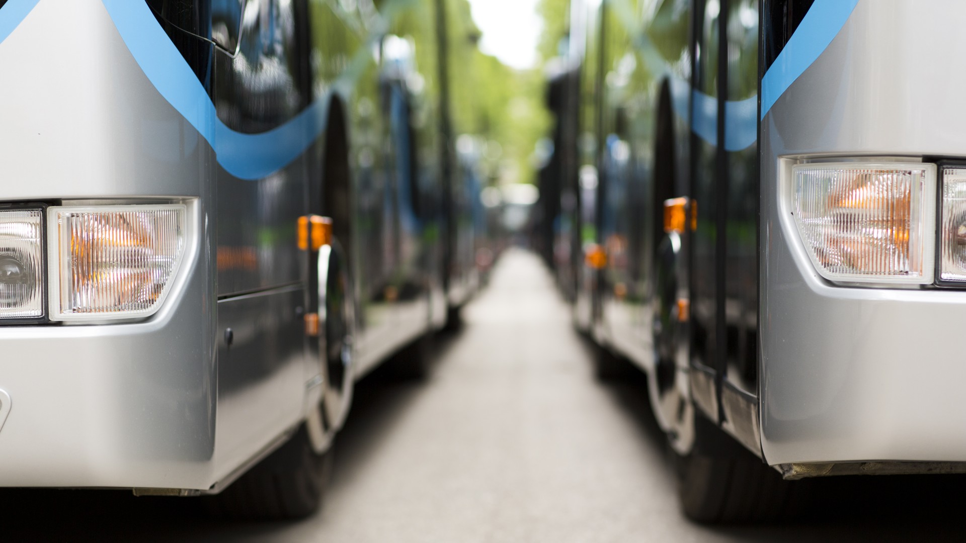 Two buses parked next to each other
