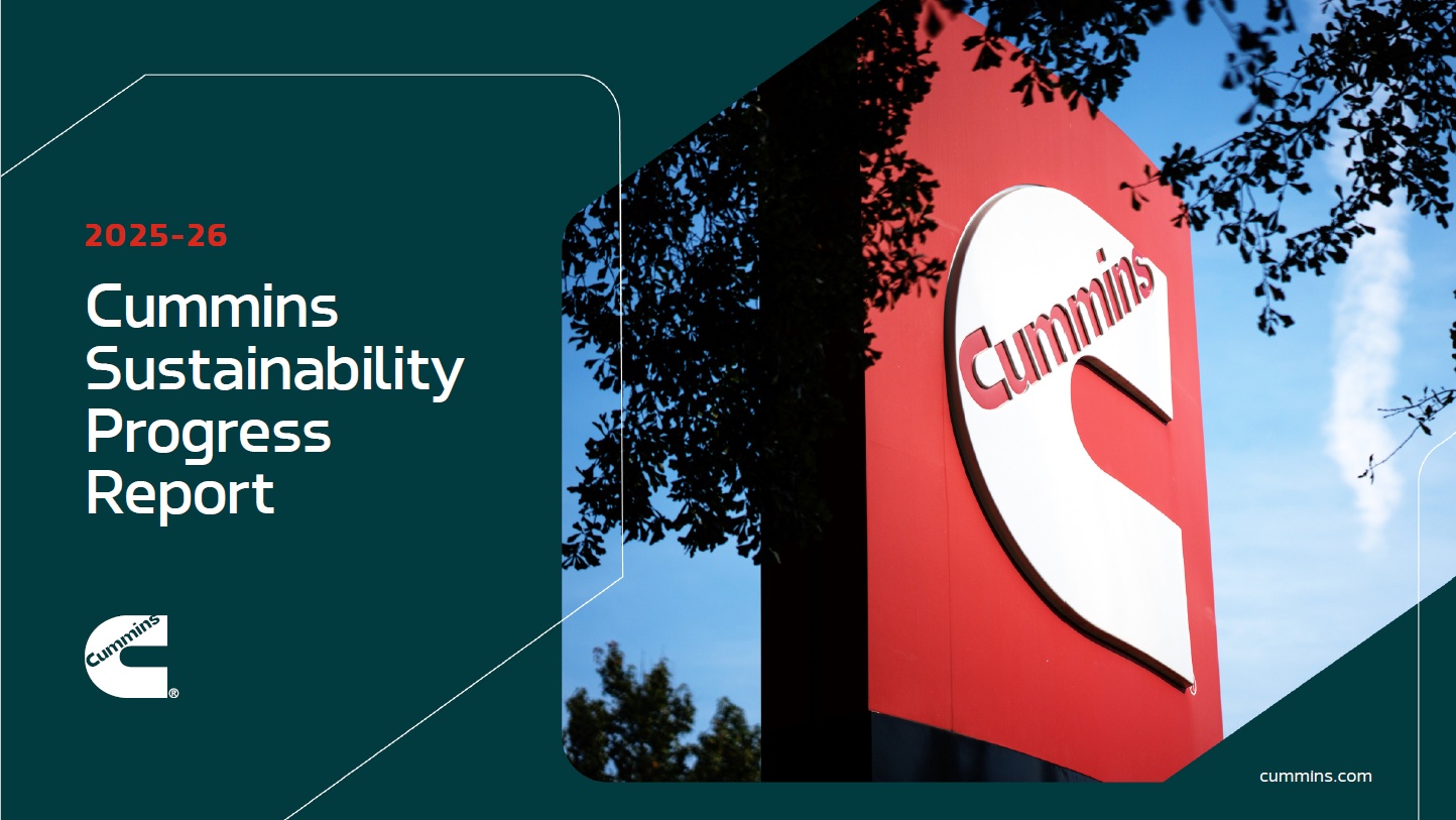Cover image of Cummins Sustainability Progress Report