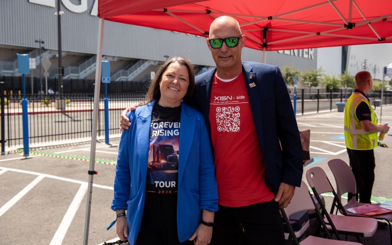Visitors outside the Forever Rising Tour at Las Vegas