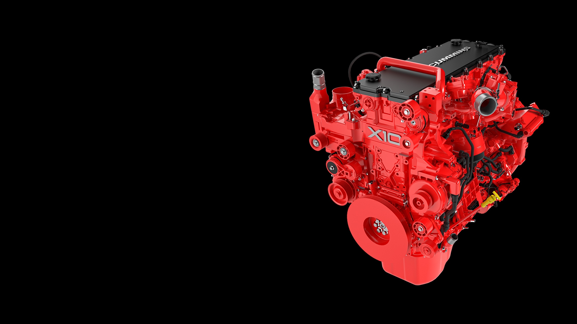 x 10 engine on black background