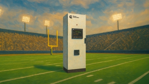 digital master control unit on football field