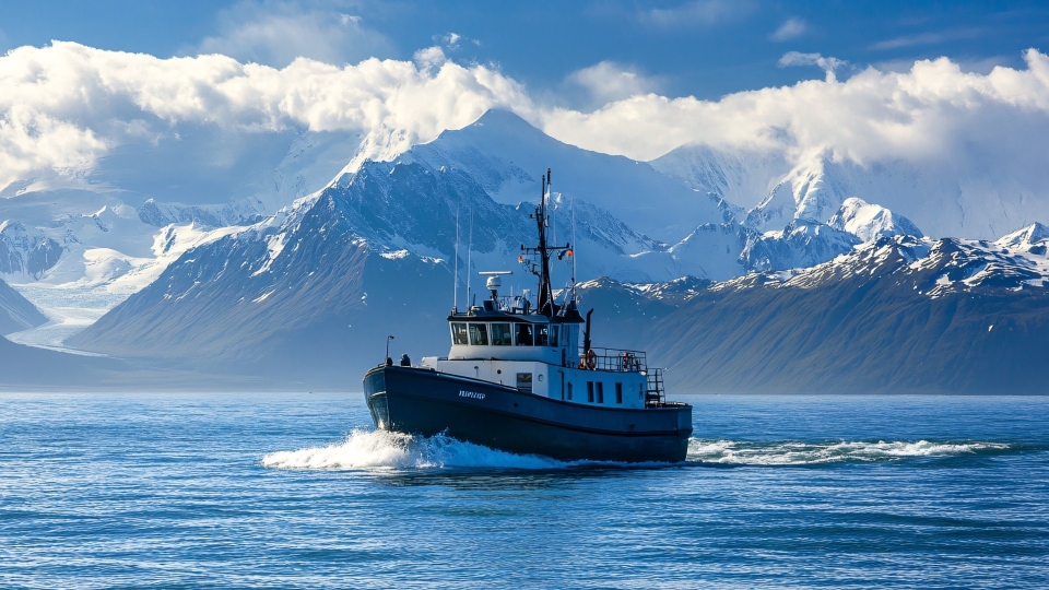 Boat in cold waters