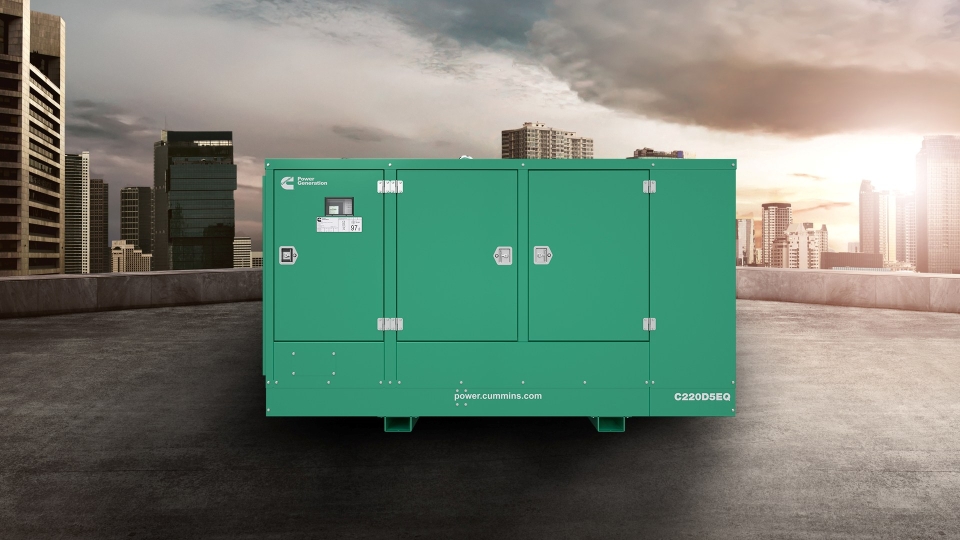 cummin low kva generator photoshopped on top of commercial building