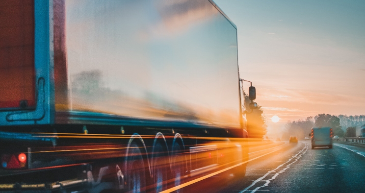 Semi on highway