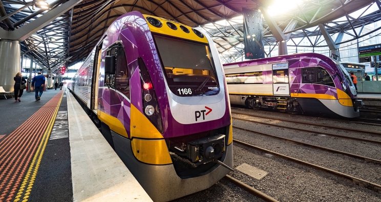 VLocity rail at the station