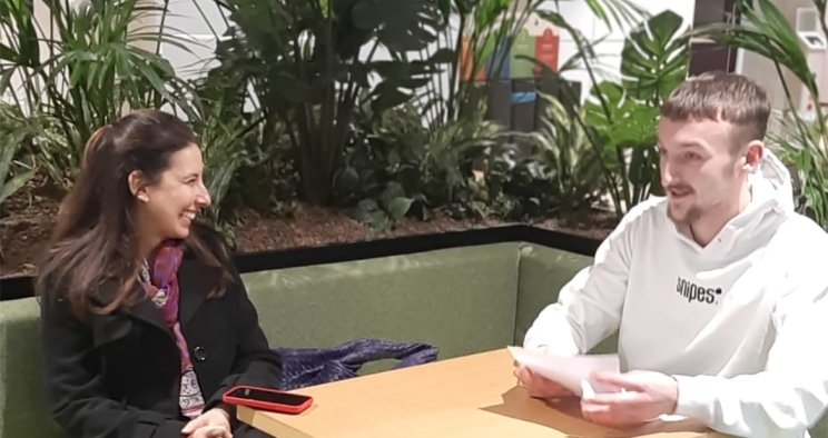 Wessel interviewing Emily from Cummins