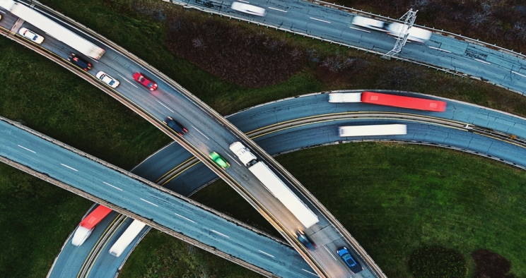 Trucks Driving on Highway 
