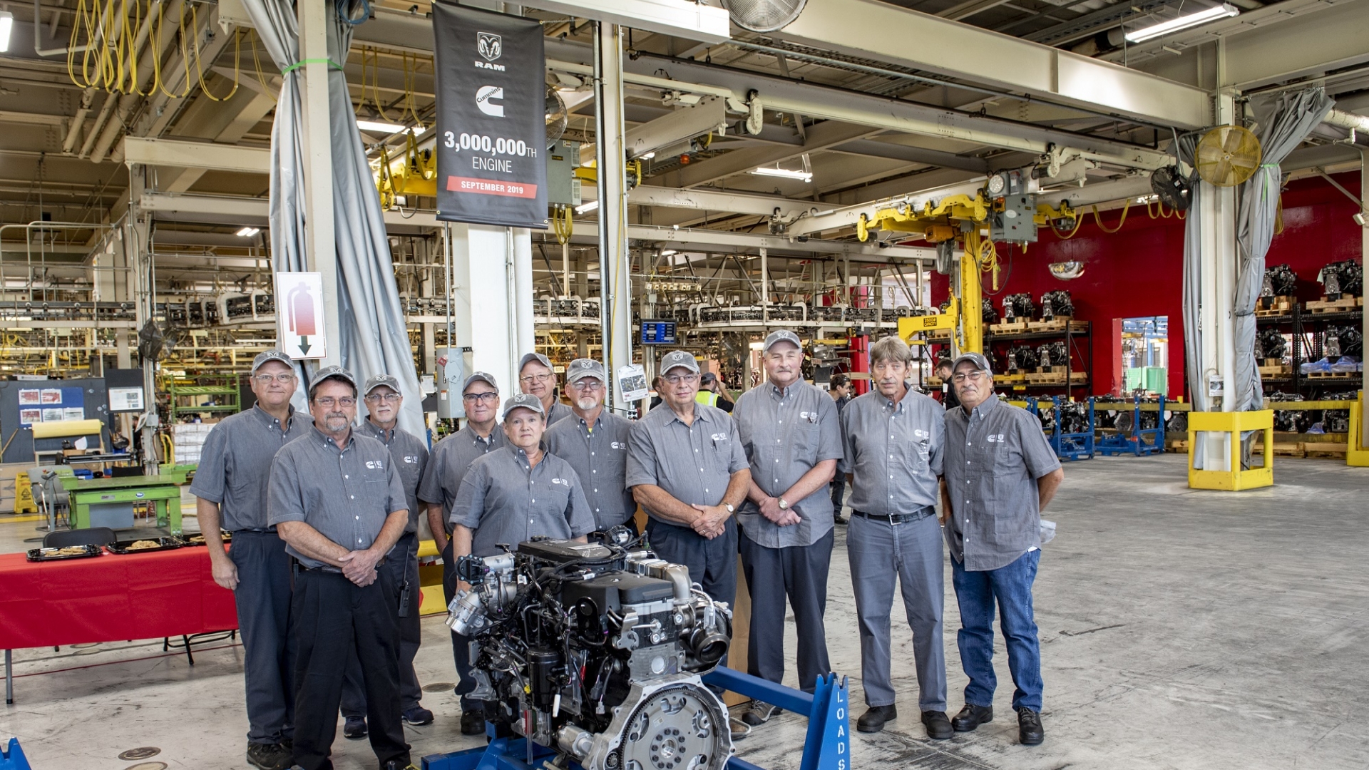 Longtime employees at the Columbus MidRange Engine Plant are honored for their dedicated service to the company and the RAM engine.