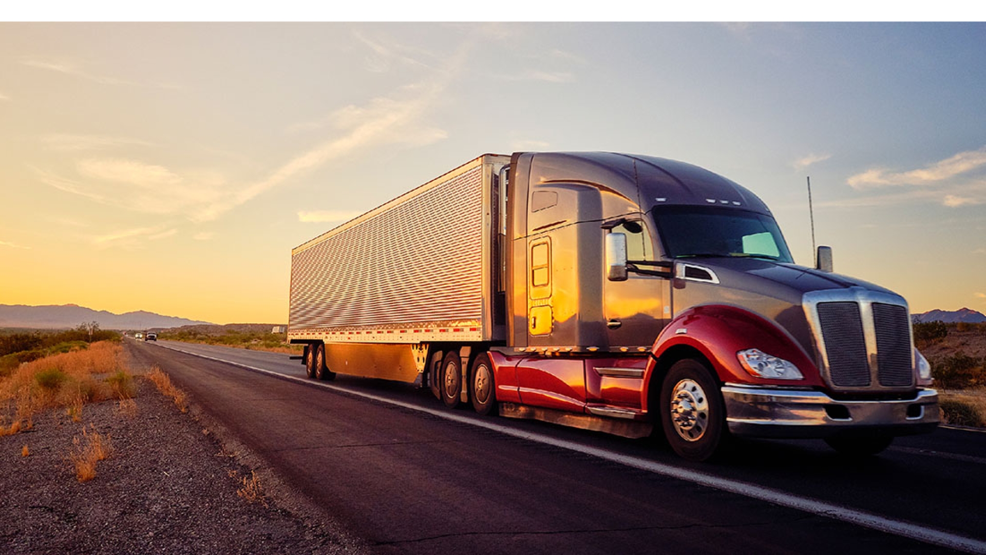 Semi driving on highway