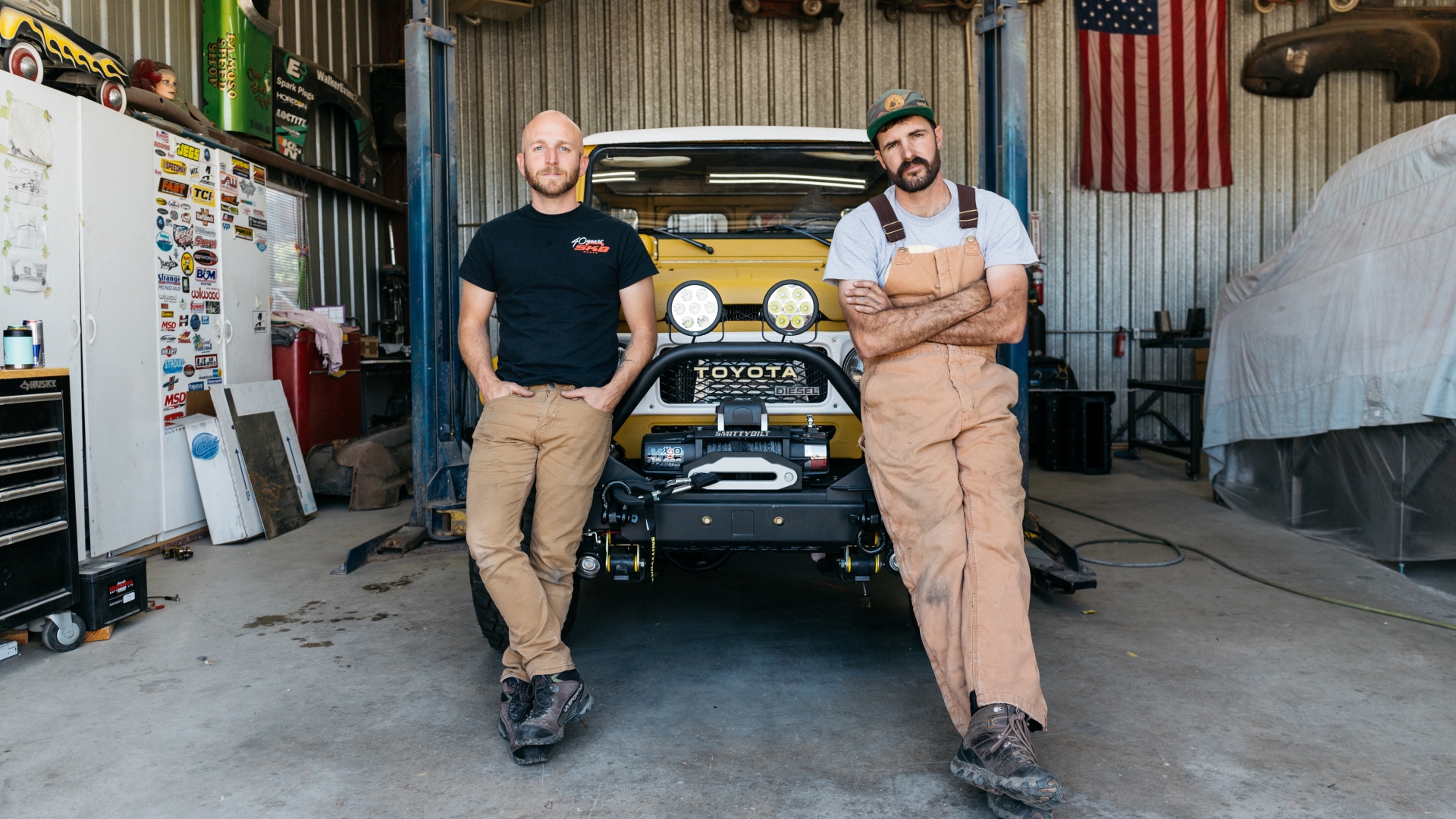 Steven Ploog (left) and Nathan Stuart (right) are taking their two re-powered classic Land Cruisers for a carbon-neutral spin to Panama. Both vehicles will be powered by R2.8 Cummins Turbo Diesel crate engines.