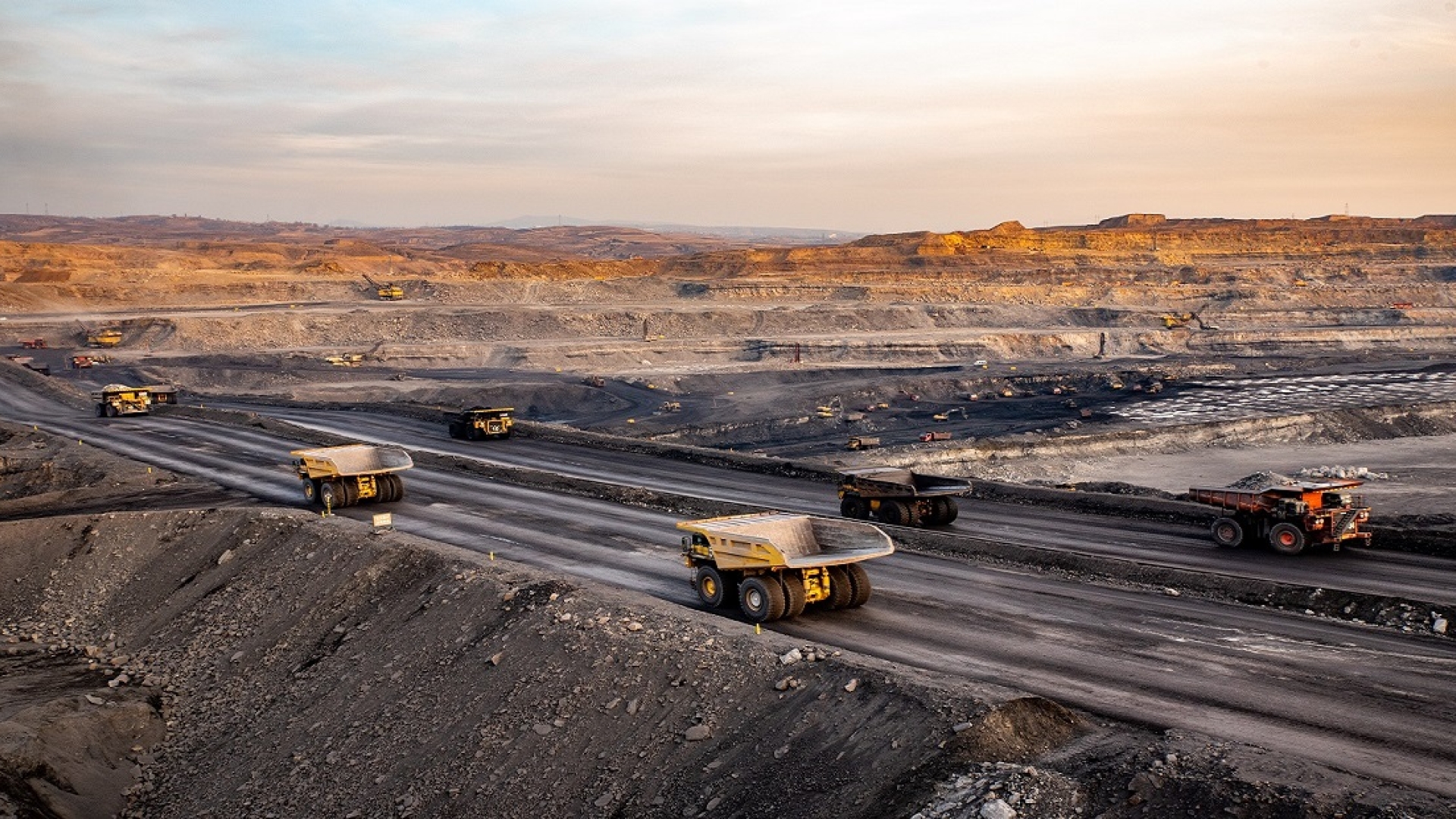 Mining machinery in a field