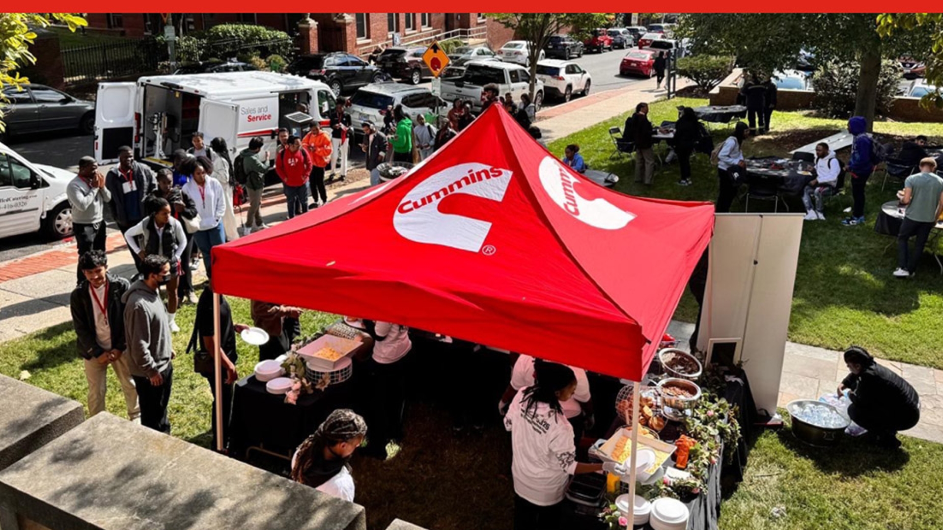 Cummins booth at recruiting event