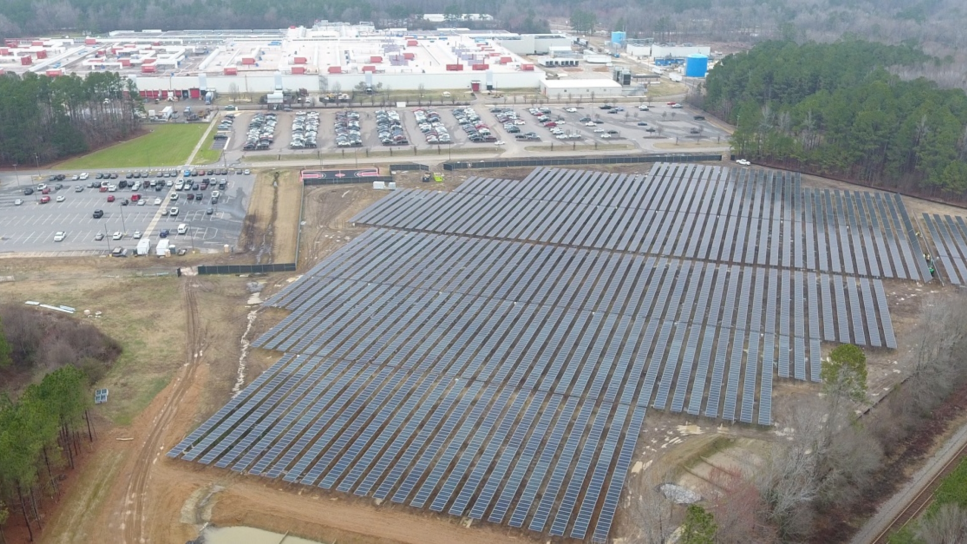 Solar array at the Cummins Engine Plant at Rocky Mount, North Carolina.