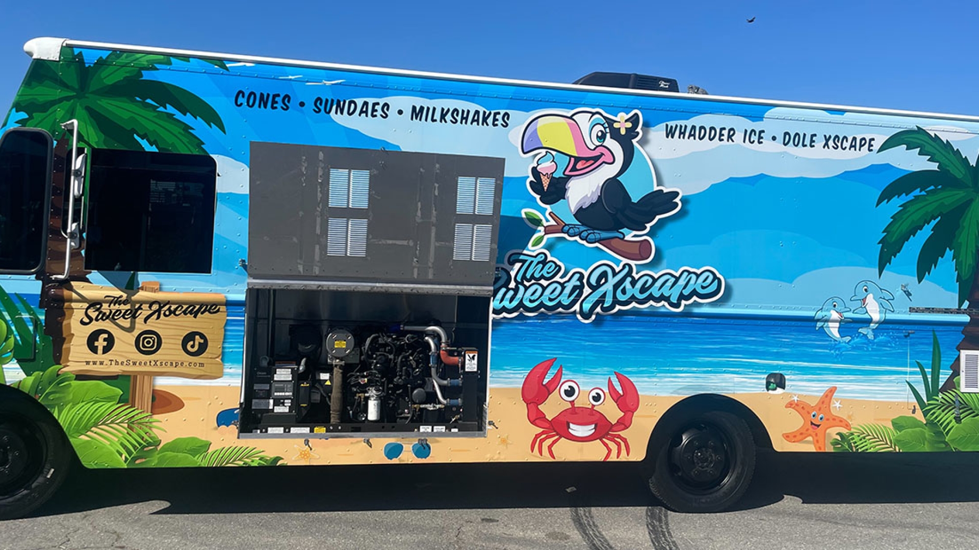 Multicolored mobile business powered by SD20 Generator