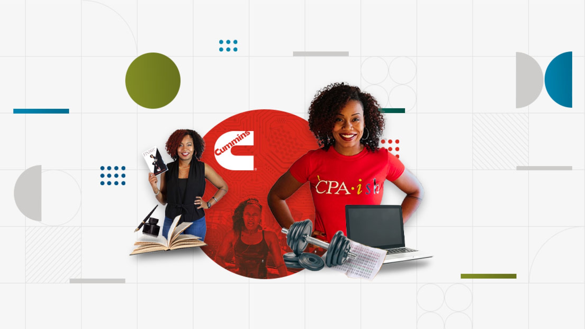 employee reading a book and standing next to gym equipment