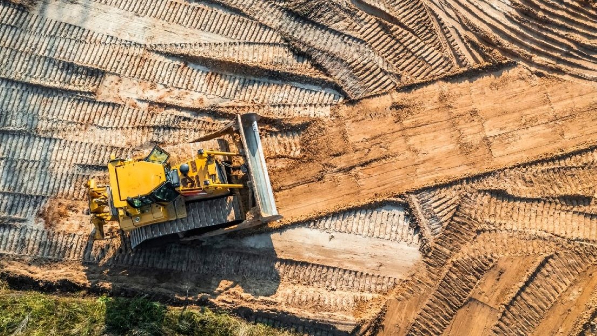 tractor on construction site