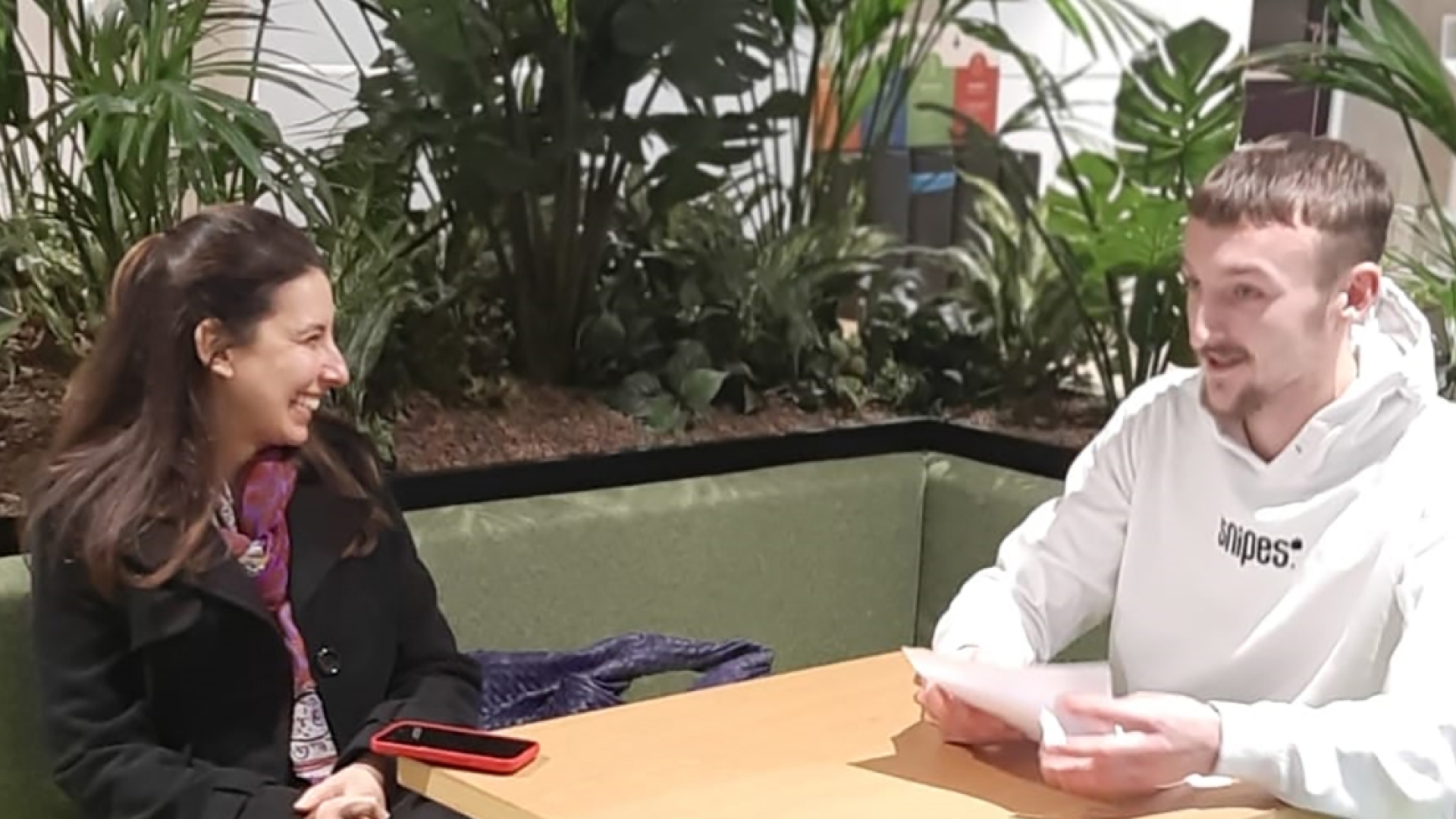 Wessel interviewing Emily from Cummins