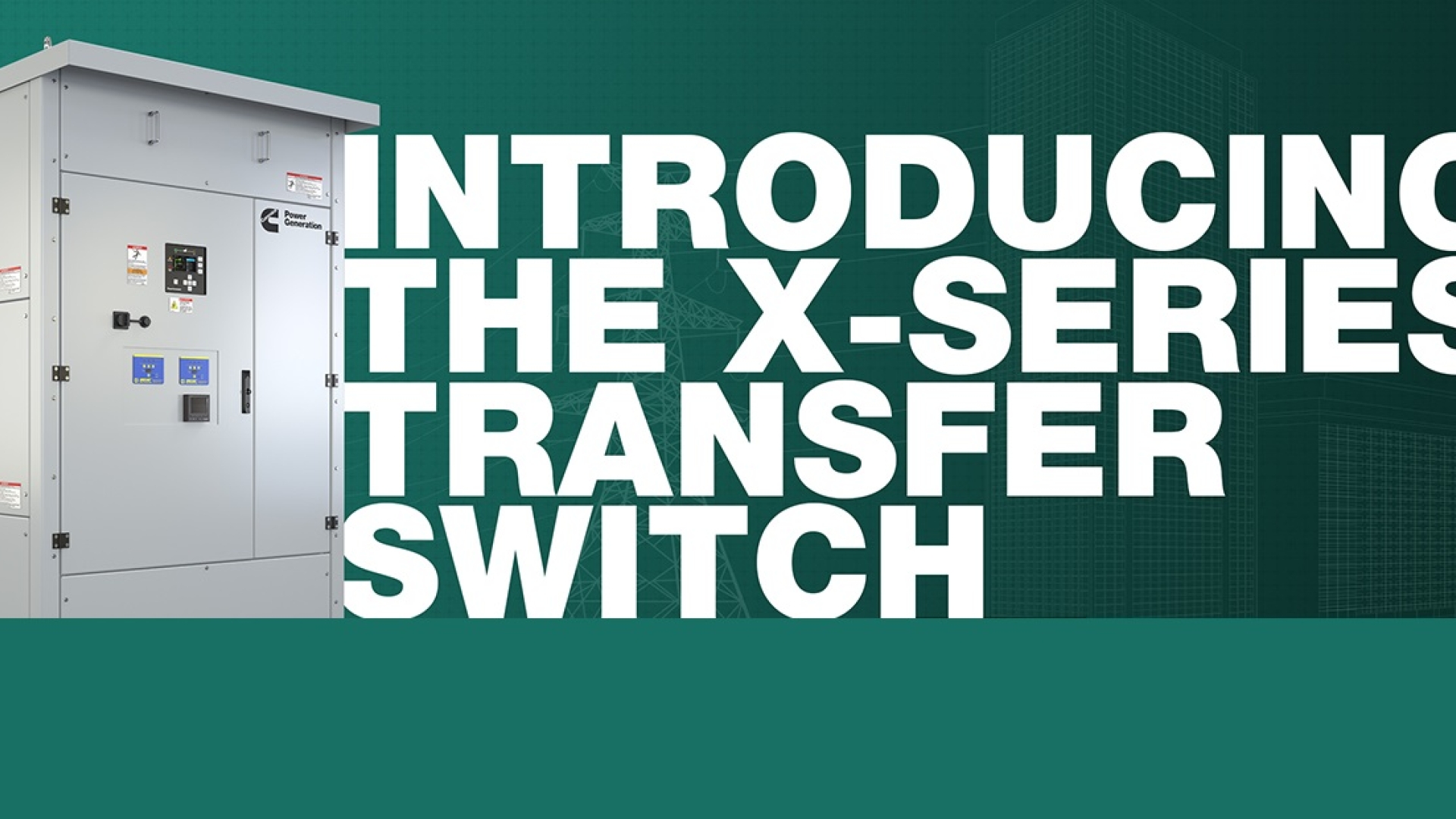 Text reading "Introducing the x-series transfer switch"