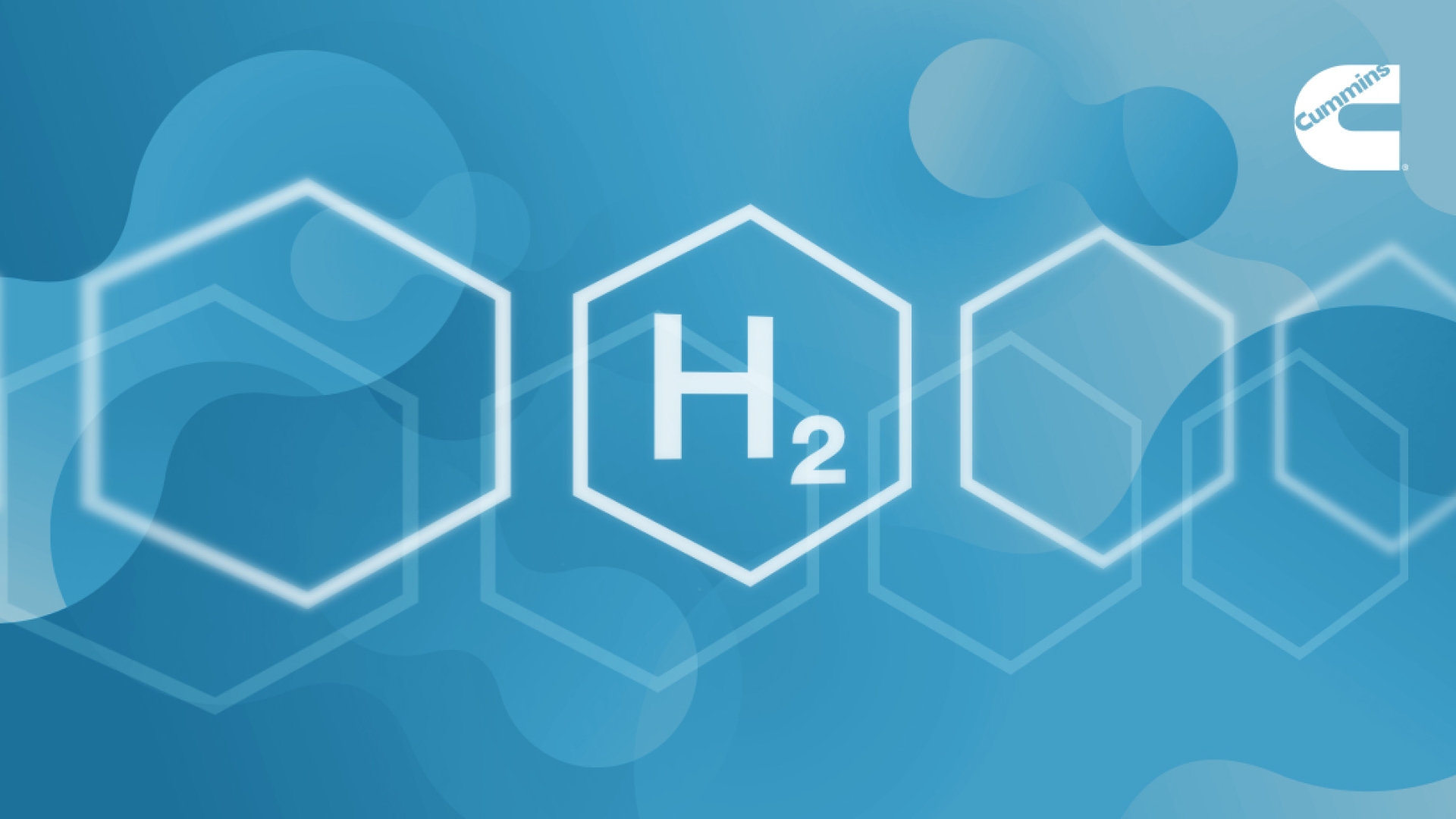 Hydrogen element on blue background