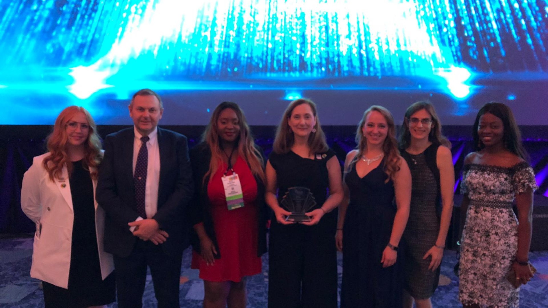 Accepting the swe award
