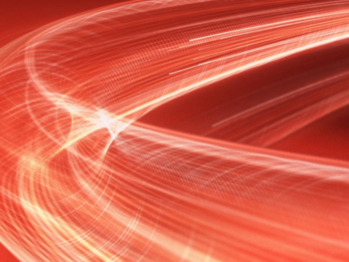 curved lines of red light