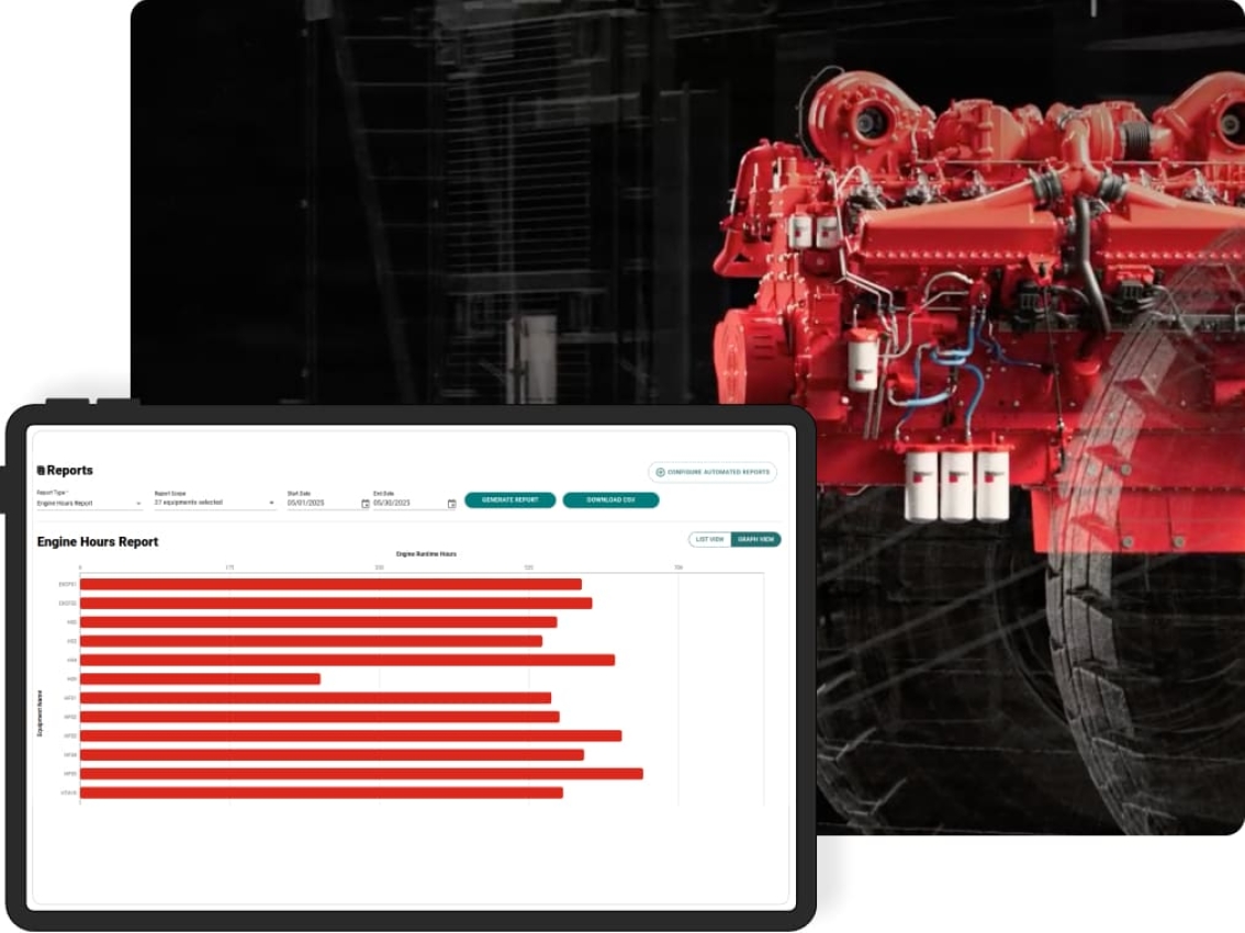 preventech software on computer screen with mining engine in background
