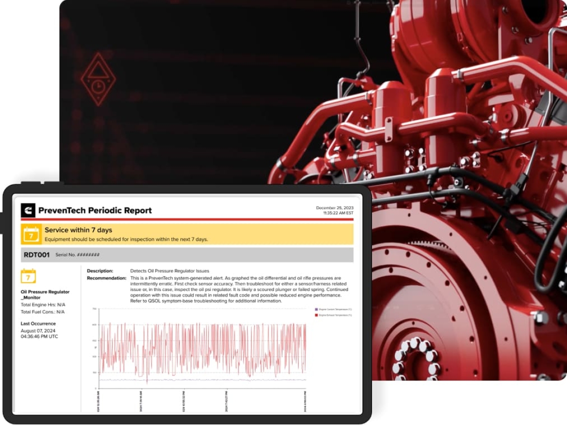 preventech software on computer screen with mining engine in background