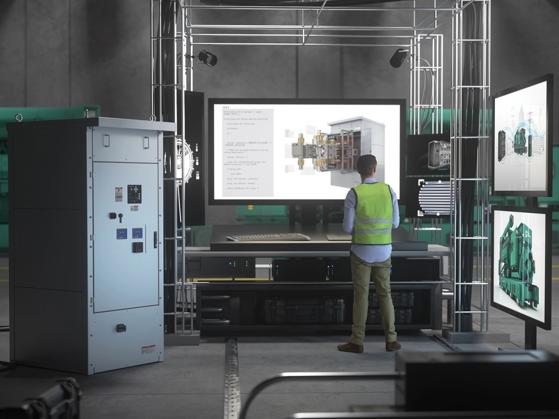 engineer with transfer switch diagram