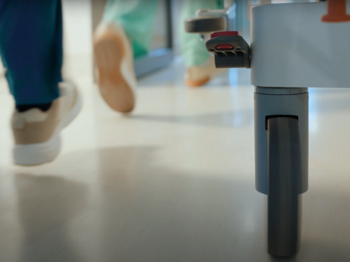 low angle of nurses shoes in hospital