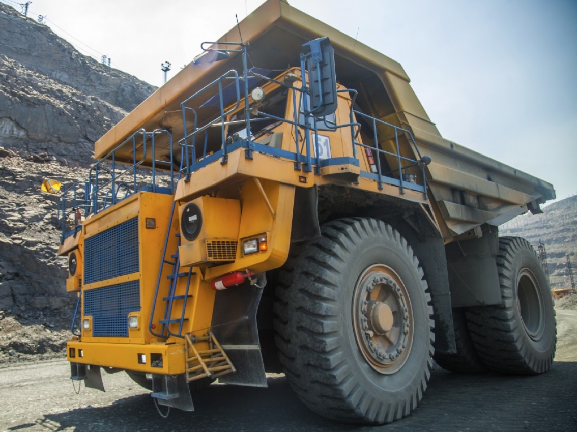 Mining truck in quarry