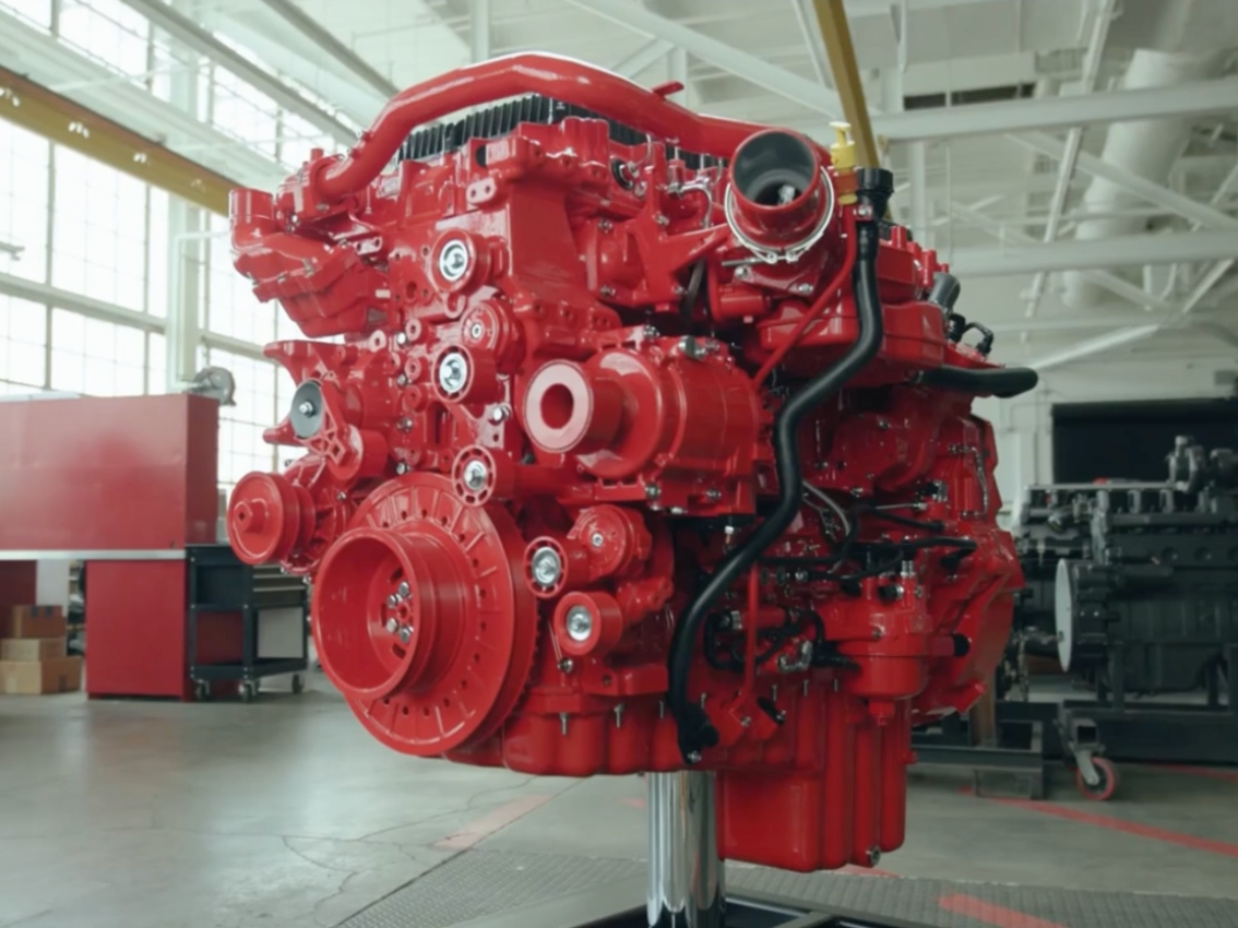 engine in warehouse for walk around video
