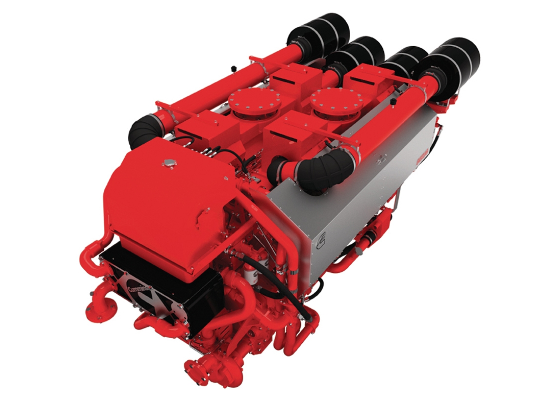 front and side view of marine qsk60 engine