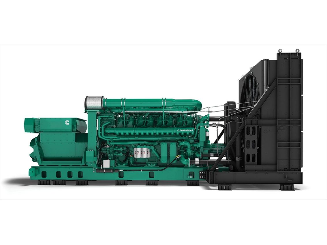 Cummins QSK95 high-horsepower generator set with integrated engine, alternator and cooling system